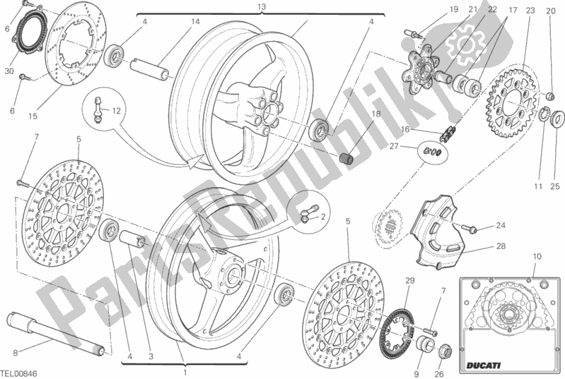 Todas as partes de Rodas do Ducati Monster 795 ABS Thailand 2013